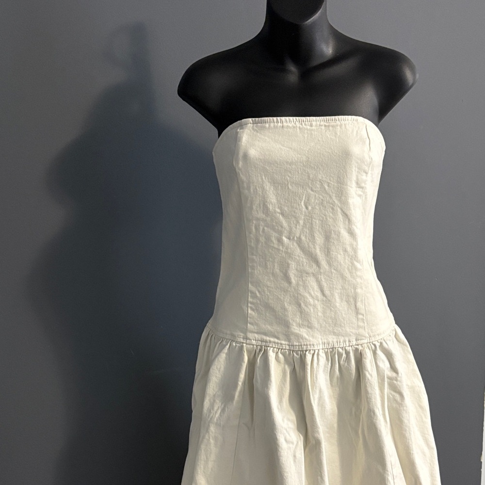 OAK + FORT Strapless Cream Dress - Picture 8 of 16